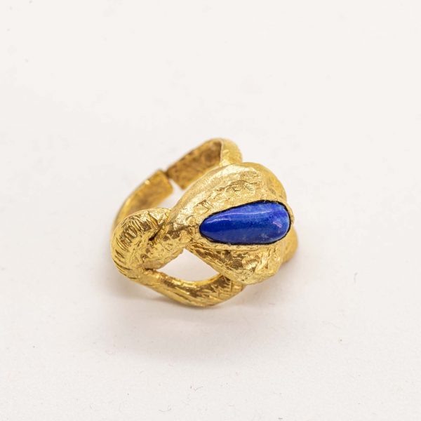 Anello corda annodata con lapis a goccia